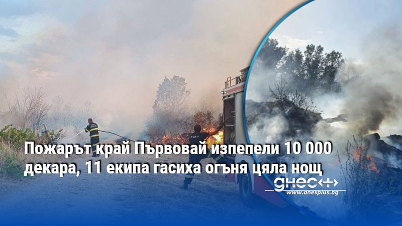 огнен апокалипсис край първомай: хиляди декари изпепелени в нощна битка с пламъците